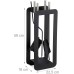 Relaxdays Modern 5-Piece Fireplace Tool Set with Ash Shovel, Broom, Poker, Tongs & Holder, Modern Black