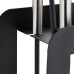 Relaxdays Modern 5-Piece Fireplace Tool Set with Ash Shovel, Broom, Poker, Tongs & Holder, Modern Black