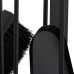 Relaxdays Modern 5-Piece Fireplace Tool Set with Ash Shovel, Broom, Poker, Tongs & Holder, Modern Black