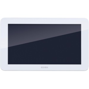 VIMAR K40947 LCD7in Допълнителен сензорен екран, монитор с ръце свободни и WiFi връзка за комплект за видеоразговори, захранване 24V 1A с взаимозаменяеми щепсели EU BS US AU Standard с аксесоари, бял