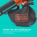 Black+Decker Cordless Leaf Vacuum / Leaf Blower with Shredder, BCBLV3625L1 (45 L Collection Bag, Brushless Motor, 210 km/h Air Speed and High Suction Power, 36 V, incl. Battery and Charger), Orange/Black