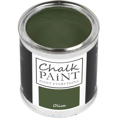 Chalk Paint Everything® Olive water-based chalk paint for all surfaces, easy to use without unpleasant odours – extra matt chalk paint (250 ml).
