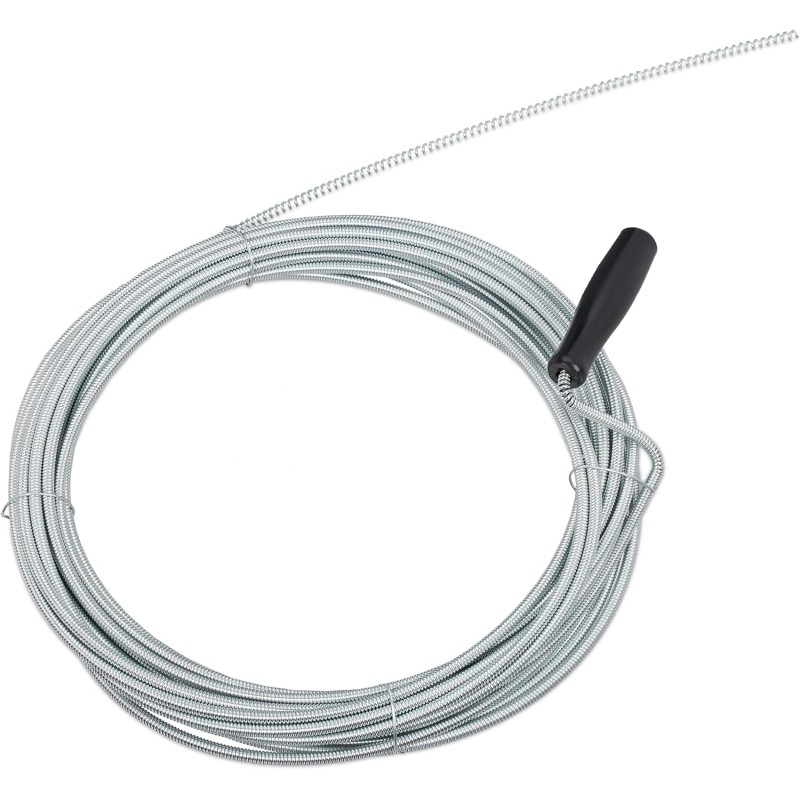 Relaxdays Pipe Cleaning Spiral 10 m Mechanical Pipe Cleaning Drain Spiral Toilet Shower Sink Diameter 5 mm Silver