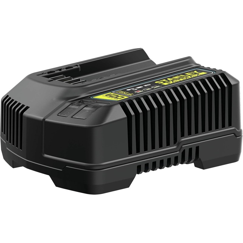 Stanley FatMax 18V Fast Charger SFMCB14 (4A Charging Current for Fast Charging, Can be Used for All Stanley FatMax 18 Volt V20 Series Batteries, with LED Charge Status Indicator with 4 Display Modes)