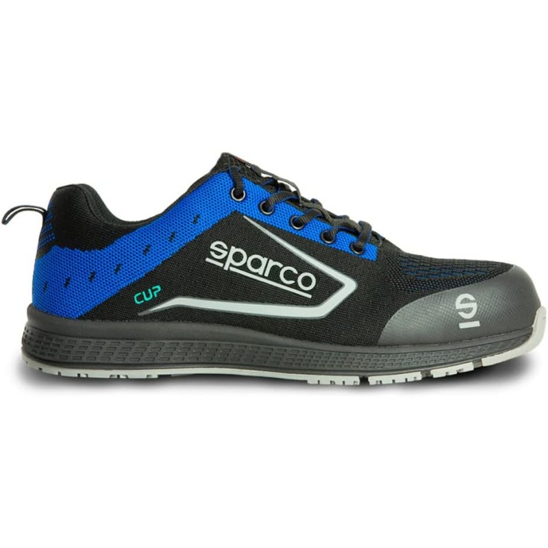 SPARCO Unisex Lightweight Safety Shoes Practice S1P Keke Black/Green, Size 46 EU
