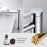IBERGRIF Bathroom Tap, Tall Washbasin Tap (Tap with High Spout 229 mm and 360° Rotatable), Mixer Tap with 50 cm Cold/Hot Water Connection, Tap for Sink, Bathroom, Brass Chrome