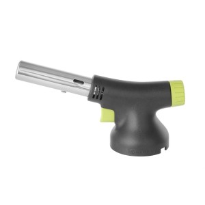 HENDI Crème Brûlée Burner Flicker-Free for HENDI Gas Cartridges 199039, with Green Accents and Ergonomic Handle, Blowtorch Butane, Gas Burner, Kitchen Burner, 185 x 65 x (H) 100 mm, Black