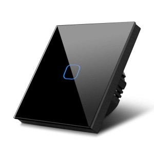 Maclean MCE touch light switch, wall switch, glass switch with colour changing LED backlight, built-in switch, 85 x 85 mm