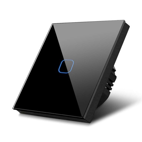 Maclean MCE touch light switch, wall switch, glass switch with colour changing LED backlight, built-in switch, 85 x 85 mm