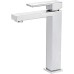 Ibergrif M11105 - Single Lever Bathroom Tap, High Basin Tap, Square Basin Tap, Chrome, Silver