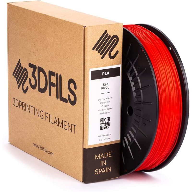 3DFILS EsFil PLA Ingeo 3D850 Filament for 3D Printer 1.75 mm 1 kg Red