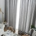 Melodieux Curtains Grey Transparent Linen Look Curtains Short with Eyelets for Living Room Bedroom Set of 2 183 x 140 cm
