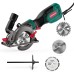 Hychika 750 W Circular Saw 3500U with 6 Saw Blades Laser Guide Cutting Depth 90 ° 48 mm / 45°: 32 mm Mini Circular Saw for Wood Soft Metal Tiles and Plastic