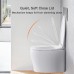 Pipishell Toilet Seat with Soft-Close Mechanism, Quick Release Function for Easy Cleaning