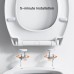 Pipishell Toilet Seat with Soft-Close Mechanism, Quick Release Function for Easy Cleaning