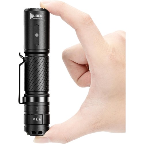 Wuben LED Rechargeable Waterproof Torch with 6 Modes, Small Torch for Outdoors, Camping, Hiking, Emergencies