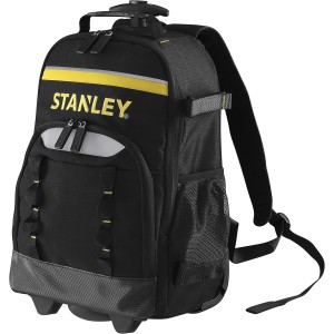 STANLEY STST83307-1 Work Backpack Tool Backpack with Telescopic Handle and Wheels (15 kg Load Capacity, 600 Denier for High Tear Resistance, Removable Organiser, Plastic Feet)