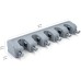 Amazon Basics Rectangular Broom Holder and Garden Tool Organiser, Wall Mount for Laundry Room, Cleaning Accessories, Kitchen, Shed and Garage, 6 Hooks and 5 Slots, 43 x 8.5 x 6.2 cm, Grey