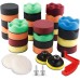 SPTA Sponge Wool Polishing Pad Compound Kit with M14 Drill Adapter Kit + Polishing Pad + Cleaning Brush for RO/DA Double Action Polisher (3 Inches / 80 mm) Pack of 33