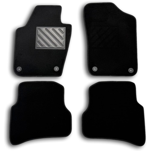 VW Polo 6R 2009-2016 Fix Oval Tailored Floor Mats Non Slip PVC Heel Protectors