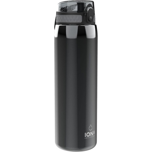 ion8 Leak Proof 1-Litre Sports Water Bottle, Stainless Steel, 1200 ml, Grey