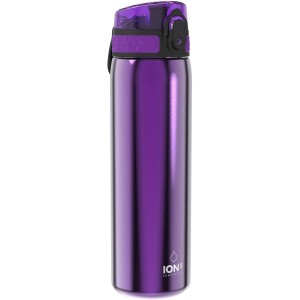 ION8 Lightweight Steel Water Bottle, 600 ml, Non-Insulated, Leak-Proof, One-Handed Opening, Secure Locking, Dishwasher Safe, Flip Lid, Carry Handle, Easy to Clean