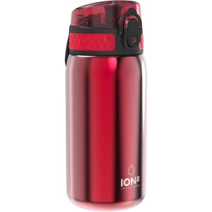 ion8 Kinder Trinkflasche, Edelstahl Leicht 400ml, Nicht Isoliert, Auslaufsicher, Einhandöffnung, Sichere Verriegelung, Spülmaschinenfest, Klappdeckel, Tragegriff, Leicht zu Reinigen