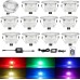 CISLAN 12 LED Recessed Floor Spotlights, RGB Ceiling Spotlight, Recessed Spotlight, Ceiling Light, Waterproof IP67, Recessed Lamp, Diameter 45 mm, Outdoor Lights for Kitchen, Garden