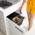 Relaxdays Built-In Rubbish Bin, 4-Way, Pull-Out Kitchen Bin for Base Cabinet, 4 x 8 Litres, 35.1 x 34.3 x 48 cm, Black