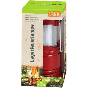 moses. Expedition Nature Campfire Lamp, LED Camping Lamp, Portable Lantern for Camping, Hiking or Camping for Children, with Metal Hanger for Hanging, Red