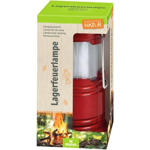 moses. Expedition Nature Campfire Lamp, LED Camping Lamp, Portable Lantern for Camping, Hiking or Camping for Children, with Metal Hanger for Hanging, Red