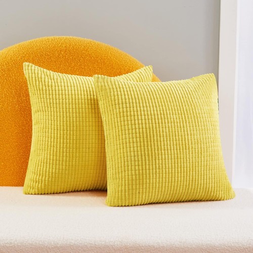 Deconovo Set of 2 velvet corduroy cushion covers, sofa cushion cover.