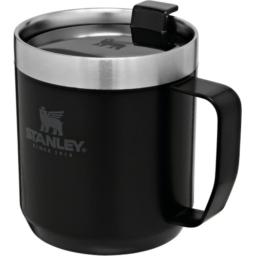 Stanley Classic Legendary Camp Mug Thermal Mug, 354 ml, Keeps Hot for 1.5 Hours - Cold for 3 Hours, BPA-Free, Dishwasher Safe, Stainless Steel Coffee Mug To Go, Matte Black
