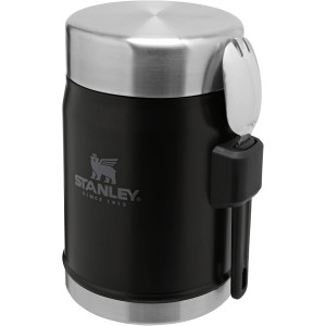Stanley Classic Legendary Thermal Food Container with Spork, 400 ml, Stainless Steel Container to Keep Food Hot or Cold for 7 Hours, BPA-Free, Dishwasher-Safe, Matte Black