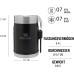 Stanley Classic Legendary Thermal Food Container with Spork, 400 ml, Stainless Steel Container to Keep Food Hot or Cold for 7 Hours, BPA-Free, Dishwasher-Safe, Matte Black
