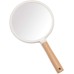 YEAKE Hand Mirror，Travel Makeup Mirror，Portable Lovely Wooden Vanity Mirror with Handle to Hang(round)