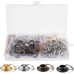 Gasea Set of 100 10 mm Colourful Eyelets with Washer Eyelets Set with 3 Mounting Materials for Repairing and Crafting Shoes, Bags, Clothing, Leather Silver + Black + Bronze + Gold