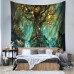 Zodight Tree of Life Tapestry, with Waterfalls and Elves Under Old Enchanted Tree, Psychedelic Forest Wall Decoration, Wall Hanging for Bedroom, Living Room, Dorm