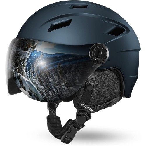 Odoland каска за ски за възрастни с визьор, лека състезателна каска с визьор за мъже и жени, каска за сноуборд