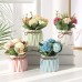 XONOR Artificial Flower Plants - Pot Mini Fake Hydrangea Flowers in Pot for Home Decor Party Wedding Office Patio Table Desk Decoration (Set of 4)