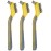 Amazon Basics 3 x Stainless Steel Mini Soft Grip Brushes - Grey/Yellow