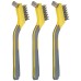 Amazon Basics 3 x Stainless Steel Mini Soft Grip Brushes - Grey/Yellow