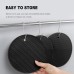 4 Pack Heat Resistant Silicone Extra Thick Large Non Slip Hot Pot Trivet Mat Black