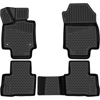 Комплект гумени постелки Element 3D, подходящи за Toyota RAV4 Mk5, XA50 2018-2024 Hybrid 100% перфектно прилягащи автомобилни постелки, здрави универсални автомобилни постелки, гумени постелки