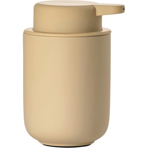 Zone Denmark Ume Soap Dispenser for Liquid Soap, Stoneware/Ceramic with Soft Touch Coating, Scandinavian Design, 250 ml, Height 12.8 cm, Warm Sand (Beige)