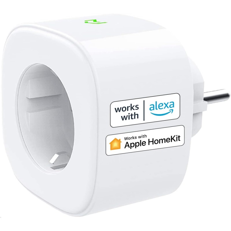 Smart Socket Works with Apple HomeKit, Meross WiFi Plug, Intelligent Plug, Compatible with Siri, Alexa, Google Assistant and SmartThings, No Hub Required, 16A, 2.4GHz, 1 piece