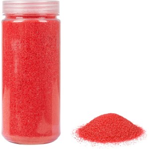 HEKU High-Quality Red Decorative Sand (Approx. 750 g), Fine Grain (0.1 - 0.5 mm), Resealable Tub, Versatile for Decoration and Crafts, Red