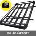 VEVOR Black Aluminium Roof Rack Basket, Pannier Rack 127 x 90 x 14 cm, Luggage Cargo Carrier 100 kg, Roof Rack Bars with Bars, Car Roof Rack, Lightweight