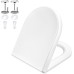 GRIFEMA ‎G951 Тоалетна седалка - UF смола - Антибактериална - Автоматично спускане - Механизъм за плавно затваряне - Функция за бързо освобождаване - Лесна за почистване - D капак за тоалетна, бял