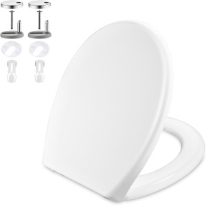 GRIFEMA G952 Toilet Lid with Soft-Close Mechanism, UF Resin Material, Antibacterial, Non-Yellowing, Quick Release Function, Easy to Clean, Universal Toilet Seat O-Type, White